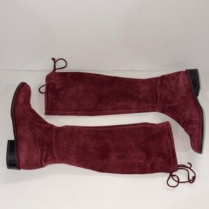 ‼️Stuart Weitzman Wine Suede Leather Boots
